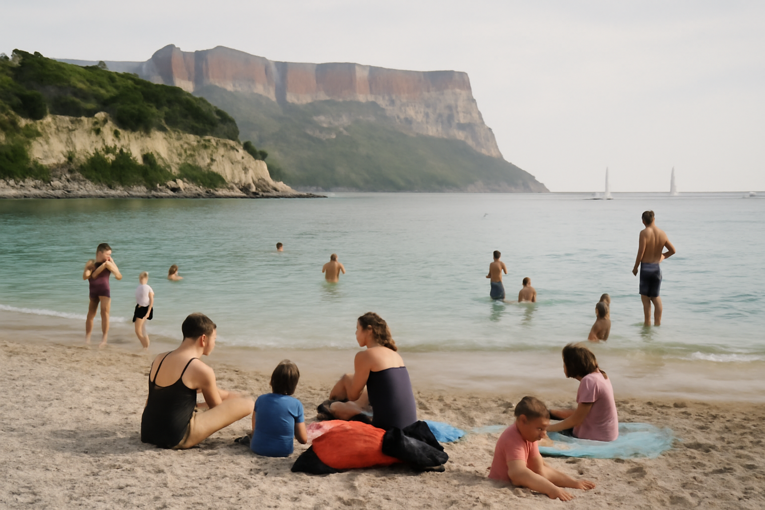 Plage du Bestouan à Cassis, vue sur l’eau calme et la ligne du rivage